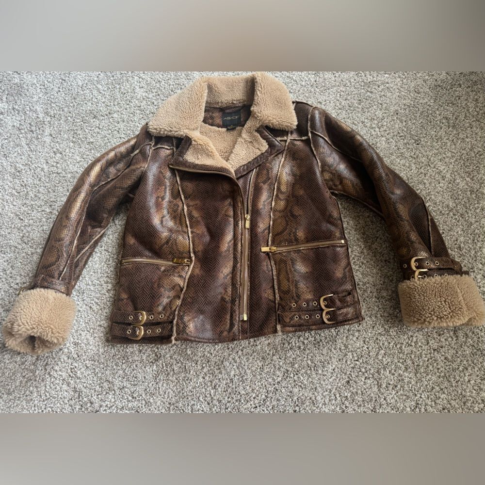 AS by DF Python Shearling Jacket | Medium | Brown - Picture 4 of 11